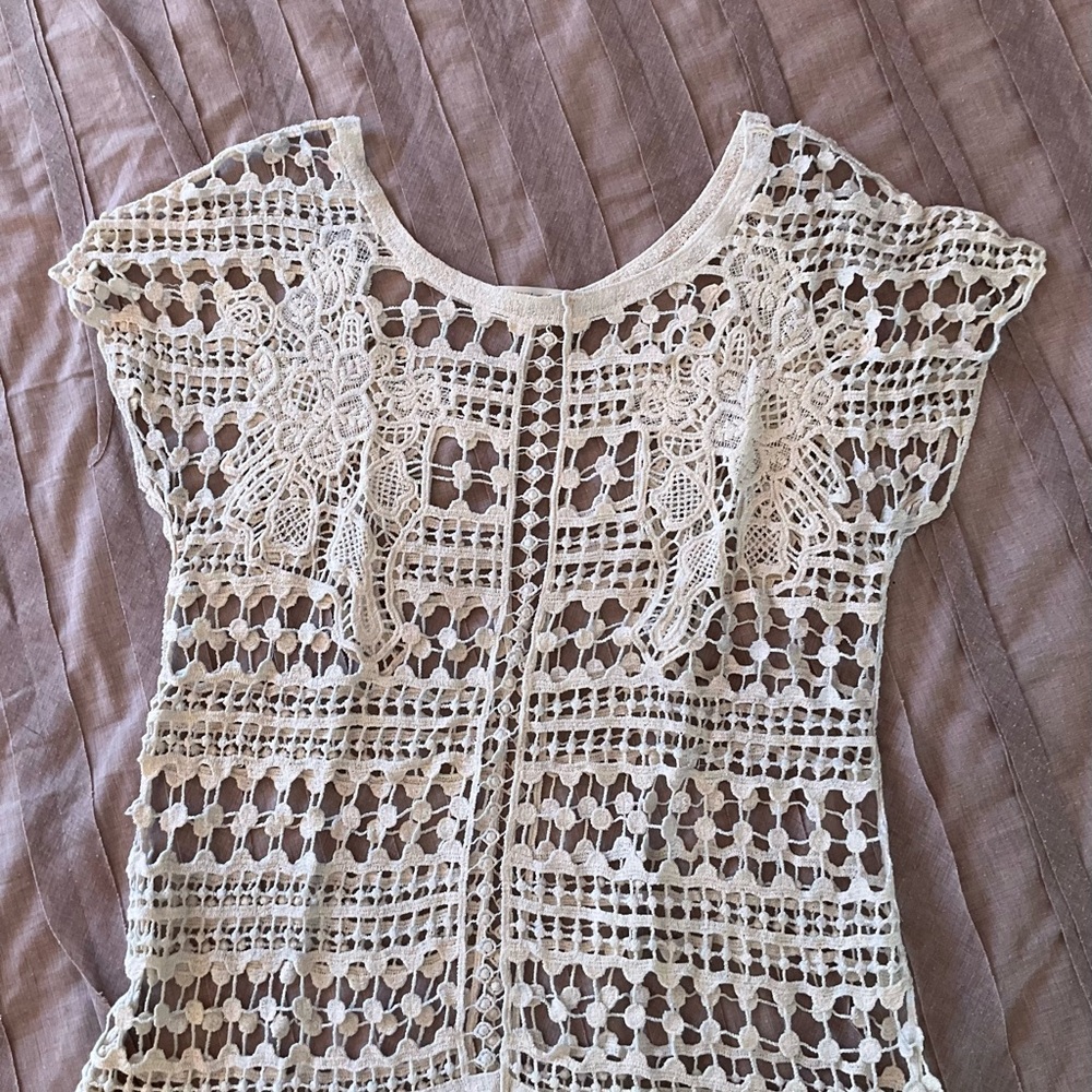 Elegant Cream Lace Women's Top